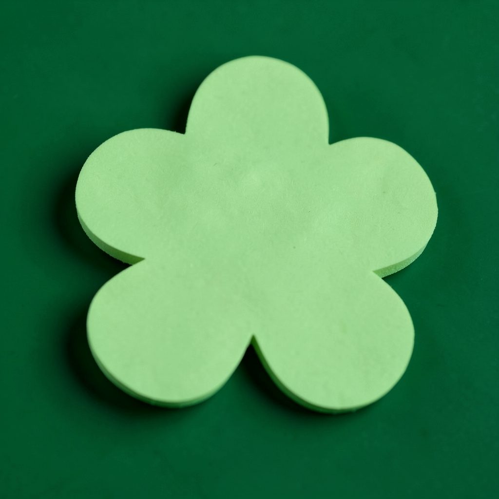 Soft green abstract clover-like shape on a darker green background, evoking a friendly Irish community feel